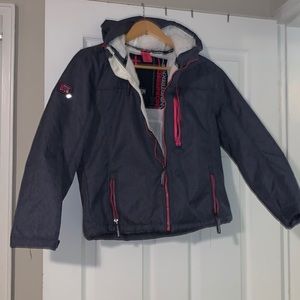 Girls size 8 Superdey Hooded Windtrekker Jacket